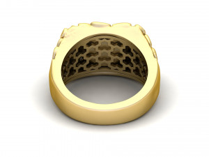 gents diamond nugget ring 09 3D 打印模型