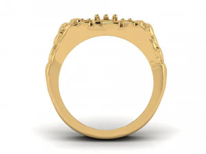 gents diamond nugget ring 09 3D Print Model