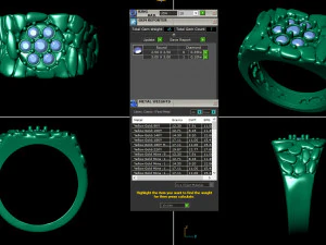 gents diamond nugget ring 09 3D Print Model