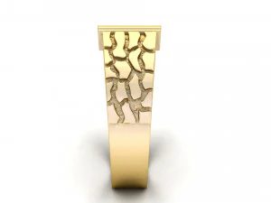 gents diamond nugget ring 10 3D Print Model