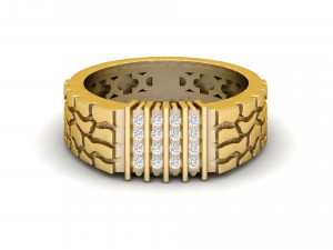 gents diamond nugget ring 10 Model do druku 3D