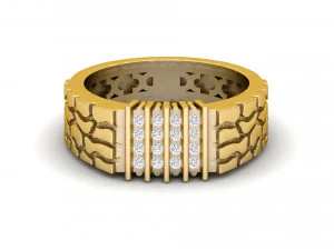 gents diamond nugget ring 10 3D Print Model