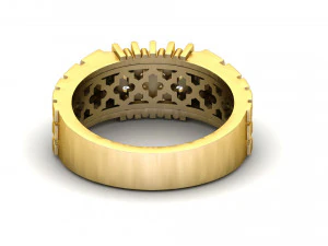 gents diamond nugget ring 10 3D Print Model