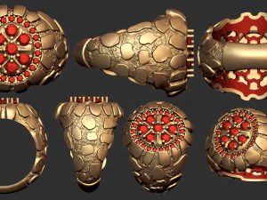 gents diamond nugget ring 11 3D Print Model