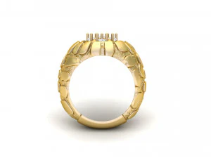 gents diamond nugget ring 11 3D Print Model