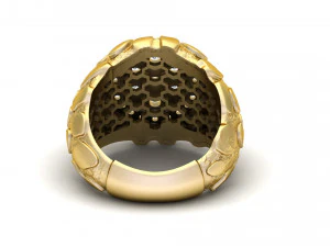 gents diamond nugget ring 11 3D Print Model