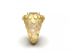 gents diamond nugget ring 11 Modèles 3D en vedette