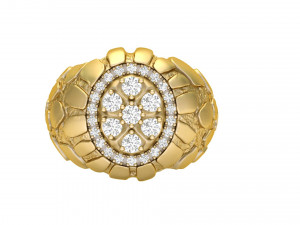 gents diamond nugget ring 11 Modèles 3D en vedette
