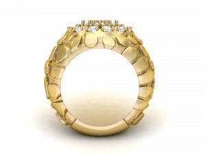 Gents diamond nugget ring 12 3Dプリントモデル