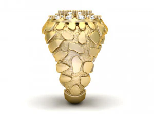 Gents diamond nugget ring 12 3D Print Model