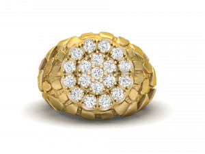 Gents diamond nugget ring 12 3Dプリントモデル