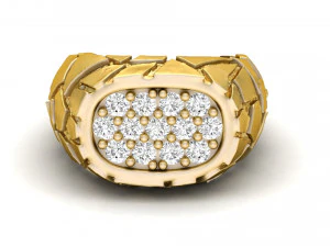 gents diamond nugget ring 13 3D Print Model