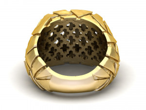gents diamond nugget ring 13 Modello di stampa 3D