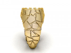 gents diamond nugget ring 13 Modello di stampa 3D