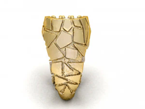 gents diamond nugget ring 13 3D Print Model