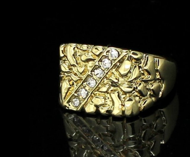 gents diamond nugget ring 21 3D Принт Модель .c4d .max .obj .3ds .fbx .stl .blend
