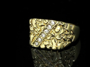 gents diamond nugget ring 21 3D Принт Модель