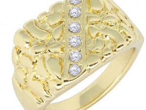 gents diamond nugget ring 21 3D Принт Модель