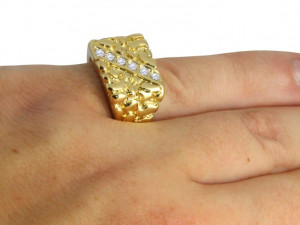 gents diamond nugget ring 21 3D Принт Модель