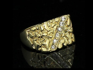 gents diamond nugget ring 21 3D Принт Модель