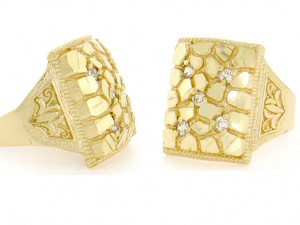 gents diamond nugget ring 22 3Dプリントモデル