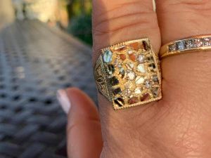 gents diamond nugget ring 22 3D Print Model