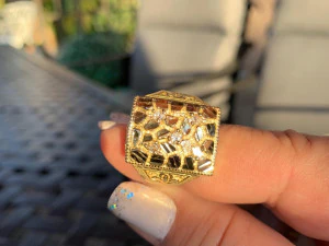 gents diamond nugget ring 22 3D Print Model