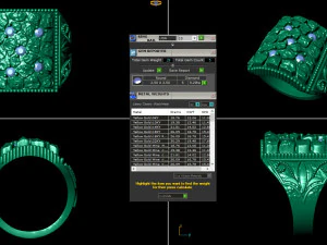 gents diamond nugget ring 22 3D Print Model