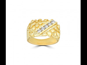 gents diamond nugget ring 23 3D Baskı Modeli