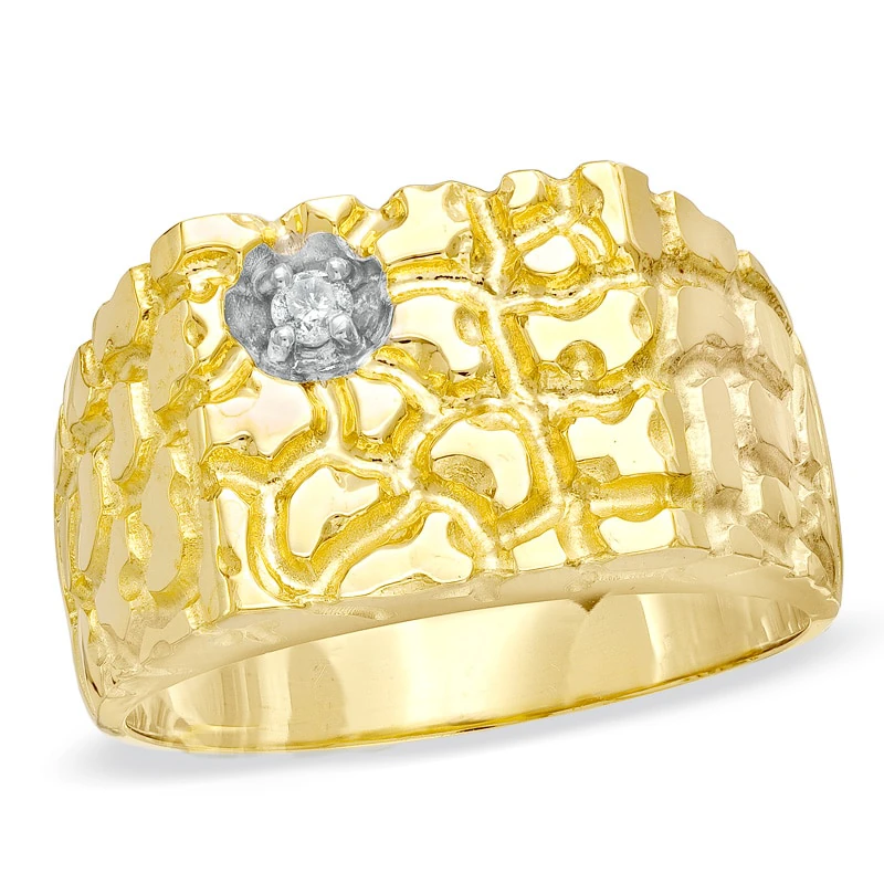 gents diamond nugget ring 25 3D Print Model .c4d .max .obj .3ds .fbx .stl .blend