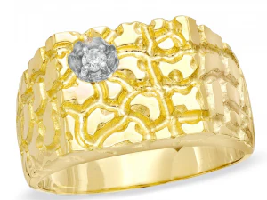 anello con pepita di diamanti da uomo 25 Modello di stampa 3D