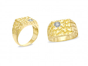 gents diamond nugget ring 25 Modello di stampa 3D