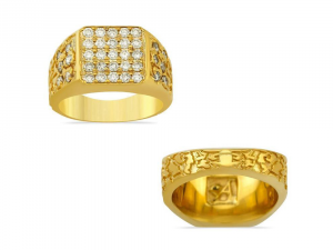 gents diamond nugget ring 26 Model do druku 3D