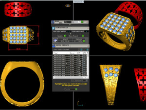 gents diamond nugget ring 26 Model do druku 3D
