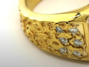 gents diamond nugget ring 26 Model do druku 3D