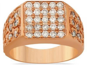 gents diamond nugget ring 26 Model do druku 3D