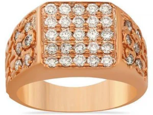 gents diamond nugget ring 26 3D Print Model