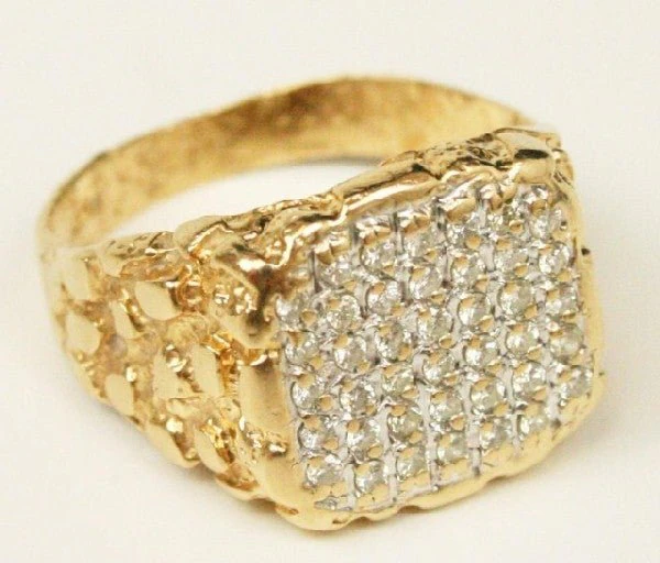 gents diamond nugget ring 27 3D Print Model .c4d .max .obj .3ds .fbx .stl .blend