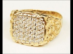 gents diamond nugget ring 27 3D प्रिंट मॉडल