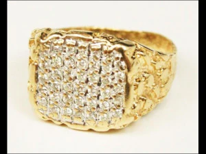 gents diamond nugget ring 27 3D Print Model