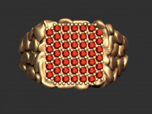 gents diamond nugget ring 27 3D प्रिंट मॉडल