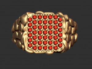 gents diamond nugget ring 27 3D Print Model