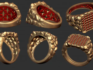gents diamond nugget ring 27 3D Print Model