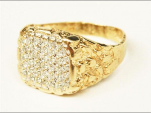 gents diamond nugget ring 27 3D प्रिंट मॉडल