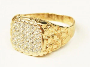 gents diamond nugget ring 27 3D Print Model