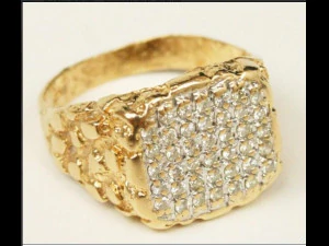 gents diamond nugget ring 27 3D Print Model