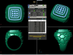 gents diamond nugget ring 28 3D Print Model