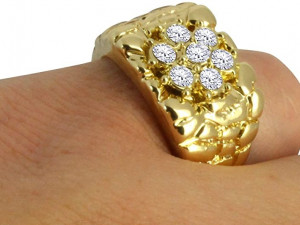 gents diamond nugget ring 29 3Dプリントモデル