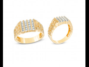gents diamond nugget ring 30 3D Print Model