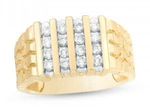 gents diamond nugget ring 30 3D Print Model
